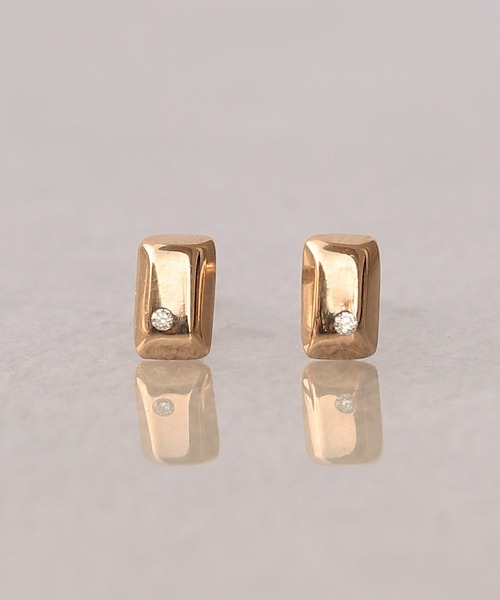 K18vermeil チョコレート ダイヤモンド ピアス（ピアス（両耳用 