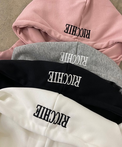 non-hedge(ノンヘッジ)の「刺繍ロゴショート丈ジップパーカー(パーカー・レディース・ピンク/グレー/オフホワイト/ブラック・FREE)」の16枚目の写真