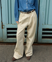 Overdyed Wide Denim - Pebble Beige