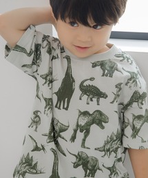 MAKE YOUR DAY | リアルダイナソー総柄半袖Tシャツ■80～140cm(Tシャツ/カットソー)