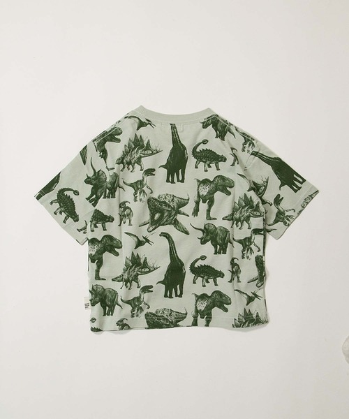 MAKE YOUR DAY（メイクユアデイ）の「リアルダイナソー総柄半袖Tシャツ■80～140cm（Tシャツ/カットソー・キッズ・オフホワイト/グリーン/ベージュ・140/130/120/110/100/90/80）」の7枚目の写真
