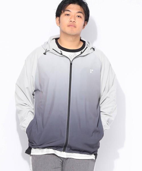 EXCELLENT FINE（エクセレント ファイン）の「パーカー 長袖 メンズ 大きいサイズ ドライ ストレッチクロス フルジップ ブルゾン EXCELLENT FINE (エクセレントファイン)（パーカー・メンズ・ネイビー/ライトグレー/ブラック・X2(4L～5L)/X1(3L～4L)）」の2枚目の写真