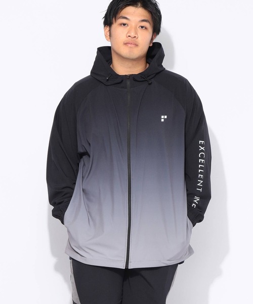 EXCELLENT FINE（エクセレント ファイン）の「パーカー 長袖 メンズ 大きいサイズ ドライ ストレッチクロス フルジップ ブルゾン EXCELLENT FINE (エクセレントファイン)（パーカー・メンズ・ネイビー/ライトグレー/ブラック・X2(4L～5L)/X1(3L～4L)）」の5枚目の写真