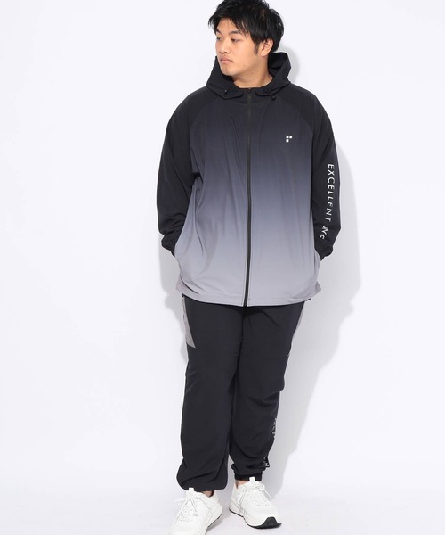 EXCELLENT FINE（エクセレント ファイン）の「パーカー 長袖 メンズ 大きいサイズ ドライ ストレッチクロス フルジップ ブルゾン EXCELLENT FINE (エクセレントファイン)（パーカー・メンズ・ネイビー/ライトグレー/ブラック・X2(4L～5L)/X1(3L～4L)）」の6枚目の写真