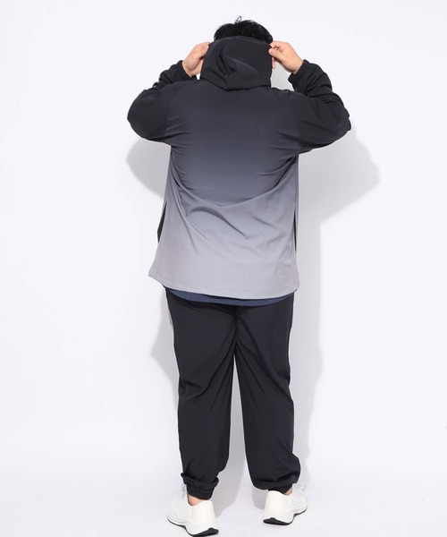 EXCELLENT FINE（エクセレント ファイン）の「パーカー 長袖 メンズ 大きいサイズ ドライ ストレッチクロス フルジップ ブルゾン EXCELLENT FINE (エクセレントファイン)（パーカー・メンズ・ネイビー/ライトグレー/ブラック・X2(4L～5L)/X1(3L～4L)）」の8枚目の写真