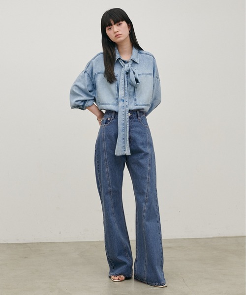 LARUTA（ラルータ）の「【LARUTA】[Web限定]デニムシームフレアパンツ（デニムパンツ・レディース・ブルー/グレー・MEDIUM）」の19枚目の写真