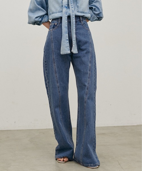 LARUTA（ラルータ）の「【LARUTA】[Web限定]デニムシームフレアパンツ（デニムパンツ・レディース・ブルー/グレー・MEDIUM）」の15枚目の写真