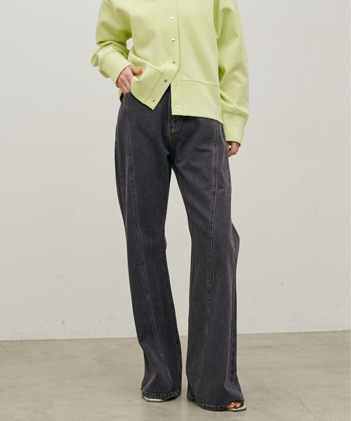 LARUTA（ラルータ）の「【LARUTA】[Web限定]デニムシームフレアパンツ（デニムパンツ・レディース・ブルー/グレー・MEDIUM）」の8枚目の写真