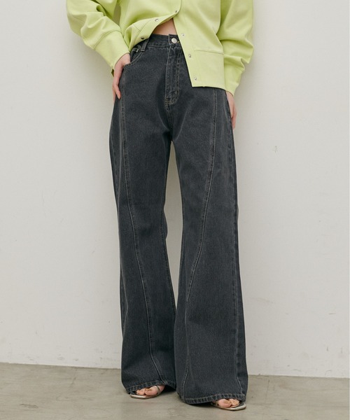 LARUTA（ラルータ）の「【LARUTA】[Web限定]デニムシームフレアパンツ（デニムパンツ・レディース・ブルー/グレー・MEDIUM）」の9枚目の写真