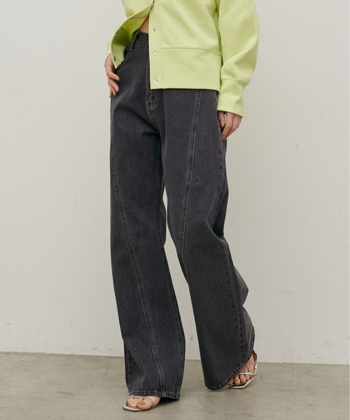 LARUTA（ラルータ）の「【LARUTA】[Web限定]デニムシームフレアパンツ（デニムパンツ・レディース・ブルー/グレー・MEDIUM）」の7枚目の写真