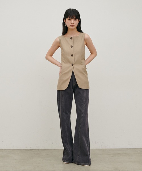 LARUTA（ラルータ）の「【LARUTA】[Web限定]デニムシームフレアパンツ（デニムパンツ・レディース・ブルー/グレー・MEDIUM）」の4枚目の写真