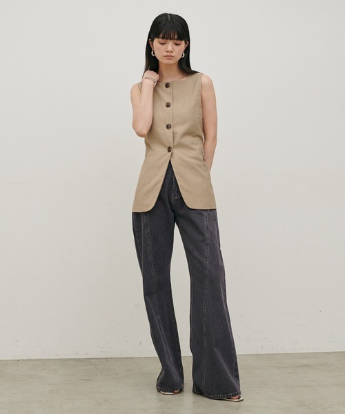 LARUTA（ラルータ）の「【LARUTA】[Web限定]デニムシームフレアパンツ（デニムパンツ・レディース・ブルー/グレー・MEDIUM）」の5枚目の写真