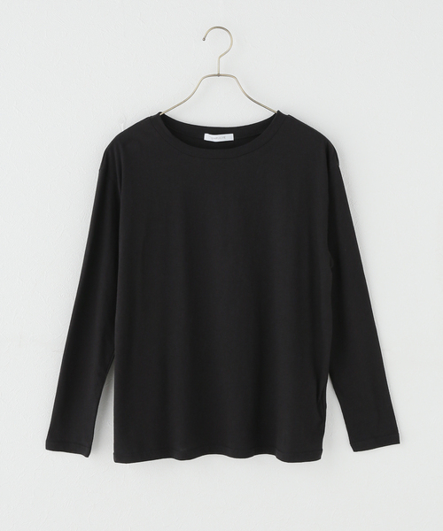 B.C STOCK(ベーセーストック)の「手洗い可 / コットンカシミヤ天竺ロンTEE(Tシャツ/カットソー・レディース・ホワイト/ブラック/チャコールグレー・FREE)」の12枚目の写真