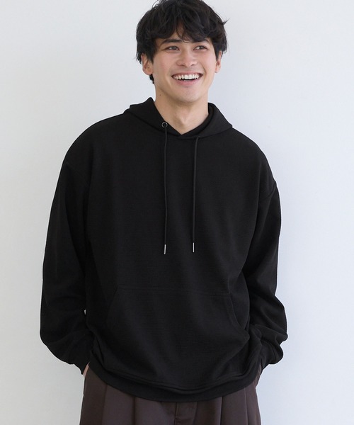 coca(coca)(コカ)の「エンボスワイドプルパーカー(パーカー・メンズ・カーキ/チャコール/ブラック/ライトグレー・XL/M/L)」の2枚目の写真