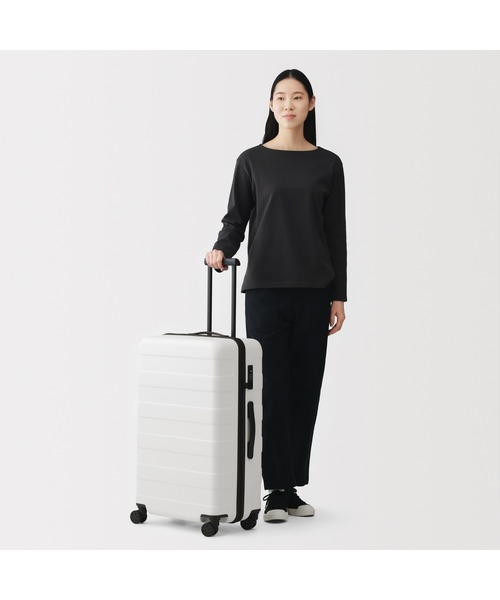 無印良品(ムジルシリョウヒン)の「バーを自由に調節できる ハードキャリーケース(75L)(スーツケース/キャリーバッグ・レディース・グレイッシュベージュ/ブラック/ホワイト/ネイビー/グレー・FREE)」の6枚目の写真
