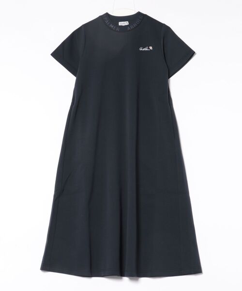 Arnold Palmer（アーノルドパーマー）の「シルキーポンチ 衿ロゴ カットワンピース（ワンピース・レディース・アイボリー/ネイビー/ミント・L/M/S）」の3枚目の写真