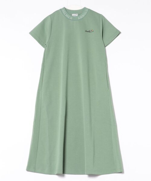 Arnold Palmer（アーノルドパーマー）の「シルキーポンチ 衿ロゴ カットワンピース（ワンピース・レディース・アイボリー/ネイビー/ミント・L/M/S）」の2枚目の写真