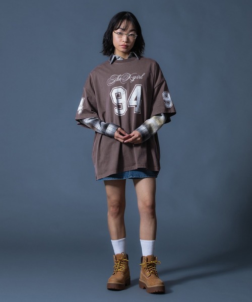 X-girl(エックスガール)の「FADED NUMBER S/S BIG TEE DRESS(ワンピース・レディース・ブラック/ブラウン/ブルー・S/M)」の18枚目の写真