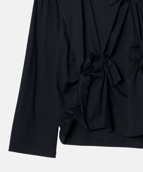 LE CIEL BLEU（ルシェルブルー）の「ボウディテールLS Tシャツ / Bow Detail LS T-Shirt（Tシャツ/カットソー・レディース・チャコールグレー/オフホワイト/ブラック・38/36）」の22枚目の写真