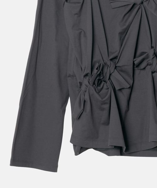 LE CIEL BLEU（ルシェルブルー）の「ボウディテールLS Tシャツ / Bow Detail LS T-Shirt（Tシャツ/カットソー・レディース・チャコールグレー/オフホワイト/ブラック・38/36）」の11枚目の写真