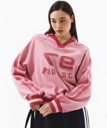 PRENDA LOGO TAPE APPLIQUE SWEATSHIRTS DEELA PINK