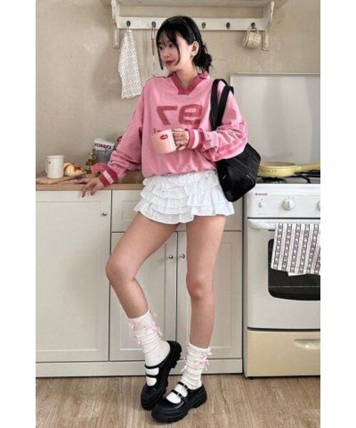 PRENDA（プレンダ）の「PRENDA LOGO TAPE APPLIQUE SWEATSHIRTS DEELA PINK（スウェット・レディース・その他・MEDIUM）」の3枚目の写真