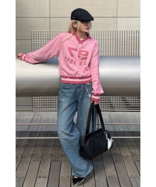 PRENDA（プレンダ）の「PRENDA LOGO TAPE APPLIQUE SWEATSHIRTS DEELA PINK（スウェット・レディース・その他・MEDIUM）」の6枚目の写真