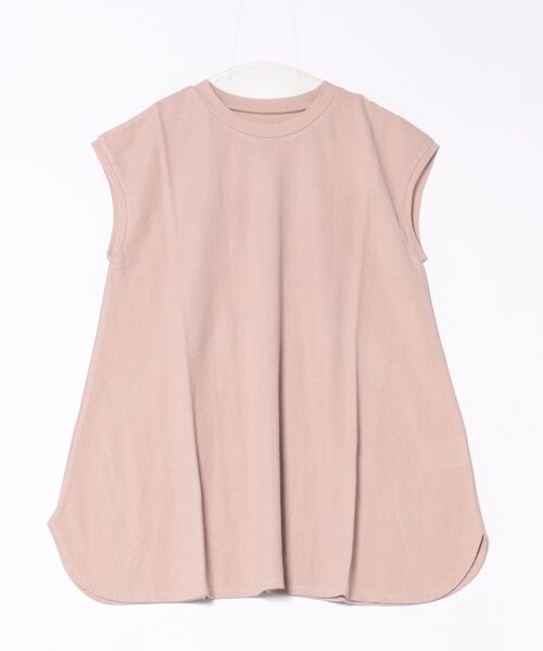 emesuelee(エメスーリー)の「UV遮蔽率90%以上 ナイロン混 接触冷感 フレンチスリーブフレアプルオーバー(Tシャツ/カットソー・レディース・ブルー/ピンク/ブラック/アイボリー・フリー)」の6枚目の写真