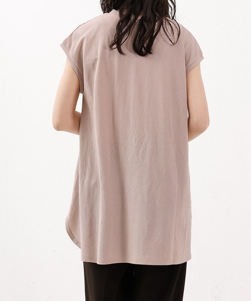 emesuelee(エメスーリー)の「UV遮蔽率90%以上 ナイロン混 接触冷感 フレンチスリーブフレアプルオーバー(Tシャツ/カットソー・レディース・ブルー/ピンク/ブラック/アイボリー・フリー)」の20枚目の写真