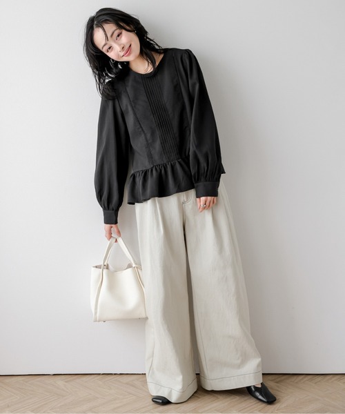 SUGAR BISKET(シュガービスケット)の「レース×ピンタックペプラムブラウス(シャツ/ブラウス・レディース・ブラック/ホワイト・フリー)」の21枚目の写真