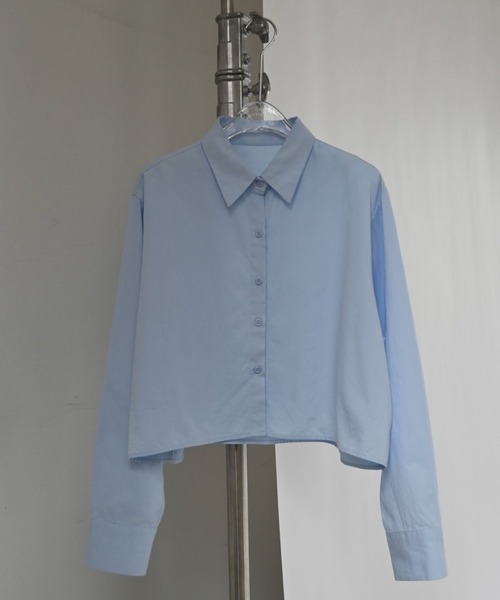 WILLFULLY(ウィルフリー)の「compact length cotton twill SH(シャツ/ブラウス・レディース・ホワイト/ブルー/ピンクベージュ・FREE)」の3枚目の写真