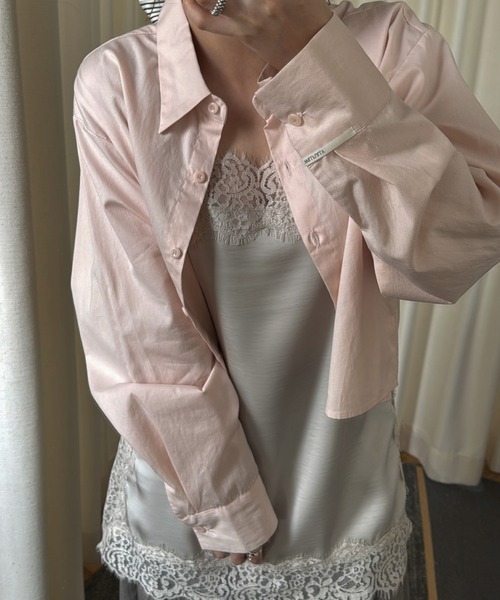 WILLFULLY(ウィルフリー)の「compact length cotton twill SH(シャツ/ブラウス・レディース・ホワイト/ブルー/ピンクベージュ・FREE)」の6枚目の写真