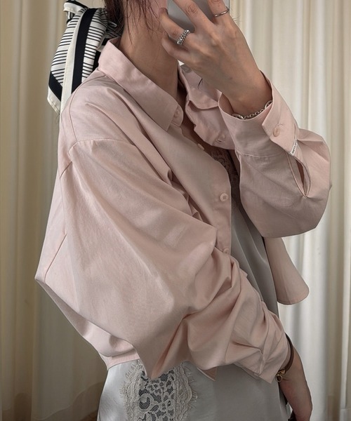 WILLFULLY(ウィルフリー)の「compact length cotton twill SH(シャツ/ブラウス・レディース・ホワイト/ブルー/ピンクベージュ・FREE)」の8枚目の写真