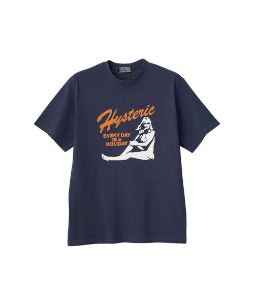 HYSTERIC GLAMOUR(ヒステリックグラマー)の「EVERY DAY HOLIDAY Tシャツ(Tシャツ/カットソー・メンズ・ネイビー/グリーン/ブラック・SMALL/MEDIUM/LARGE/X-LARGE)」の3枚目の写真