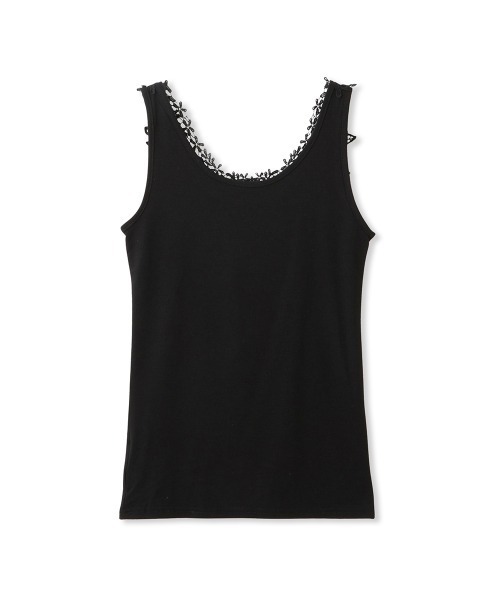 QUEENS COURT(クイーンズコート)の「レースパーツデュアルフェイスタンクトップ(Tシャツ/カットソー・レディース・オフホワイト/ブラック・M)」の4枚目の写真