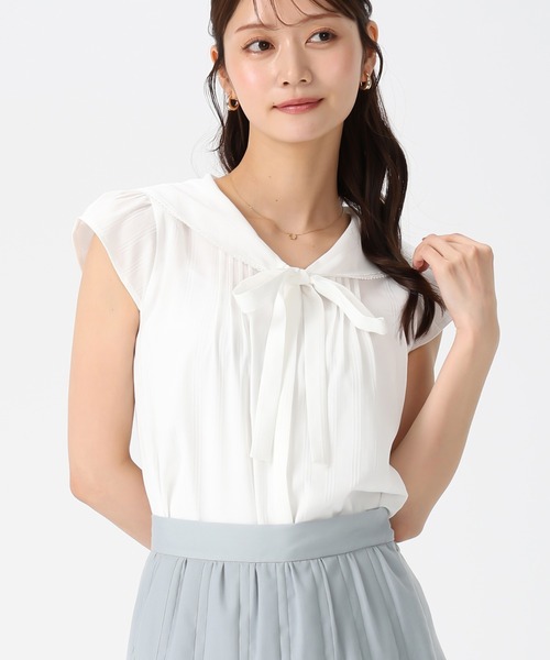 MISCH MASCH(ミッシュマッシュ)の「2026春夏新作 レーストリムセーラーカラーブラウス(シャツ/ブラウス・レディース・ホワイト/ブラック/ブルー・フリ-)」の18枚目の写真