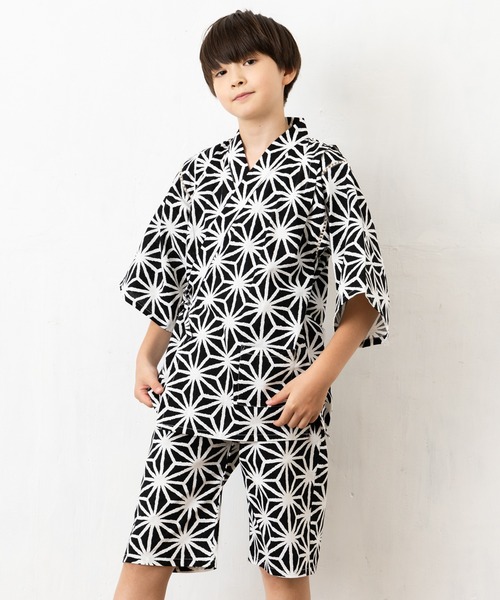 RED PONY(レッドポニー)の「ジュニア 甚平 日本製生地 綿100% 男の子 和柄 夏祭り 花火大会 RED PONY(浴衣・キッズ・ブラック/アイボリー/ブルー系その他2/ネイビー系3/ネイビー系4/ネイビー系5/ブラック系その他2/ネイビー系/ブラック系その他3/グリーン/ブルー系その他/ブラック系その他・160cm/150cm/140cm)」の4枚目の写真