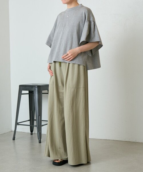 BEARDSLEY（ビアズリー）の「フレアスリーブTee（Tシャツ/カットソー・レディース・グレー/ブラック・FREE）」の15枚目の写真