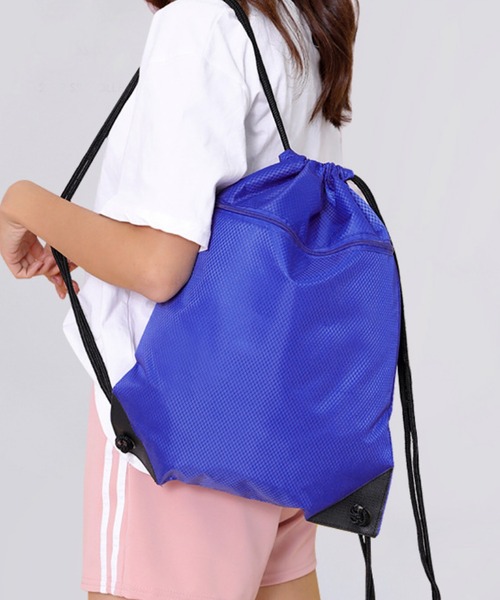 VIBGYOR（ヴィブジョー）の「FReePLACe/ユニセックス シンプル ナップサック X12798（バックパック/リュック・レディース・ネイビー/ブラック/ブルー・FREE）」の3枚目の写真