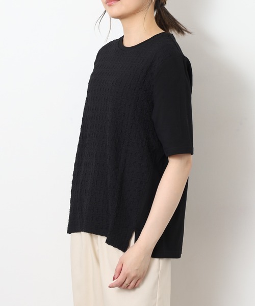 FUNALIVE（ファンアライブ）の「matute きれいめプルオーバー 半袖（Tシャツ/カットソー・レディース・ホワイト/ブラック・L/LL/M）」の7枚目の写真