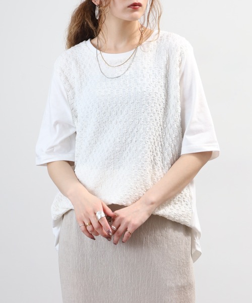 FUNALIVE（ファンアライブ）の「matute きれいめプルオーバー 半袖（Tシャツ/カットソー・レディース・ホワイト/ブラック・L/LL/M）」の12枚目の写真