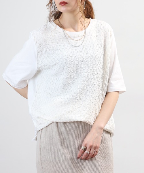 FUNALIVE（ファンアライブ）の「matute きれいめプルオーバー 半袖（Tシャツ/カットソー・レディース・ホワイト/ブラック・L/LL/M）」の13枚目の写真