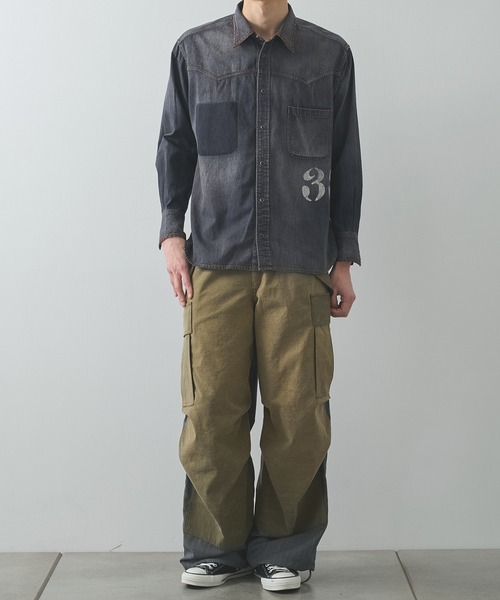 KHOKI（コッキ）の「【KHOKI/コッキ】Hand-Embroidered Denim Shirt（シャツ/ブラウス・メンズ・ブラック/インディゴブルー・2）」の13枚目の写真
