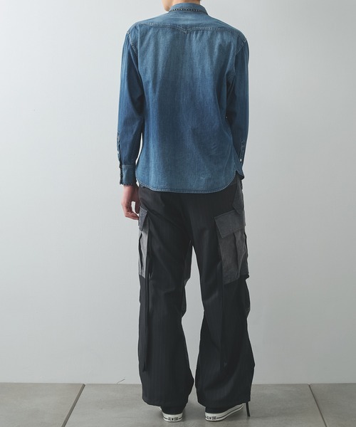 KHOKI（コッキ）の「【KHOKI/コッキ】Hand-Embroidered Denim Shirt（シャツ/ブラウス・メンズ・ブラック/インディゴブルー・2）」の5枚目の写真