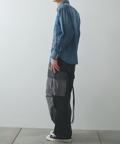 KHOKI（コッキ）の「【KHOKI/コッキ】Hand-Embroidered Denim Shirt（シャツ/ブラウス・メンズ・ブラック/インディゴブルー・2）」の6枚目の写真