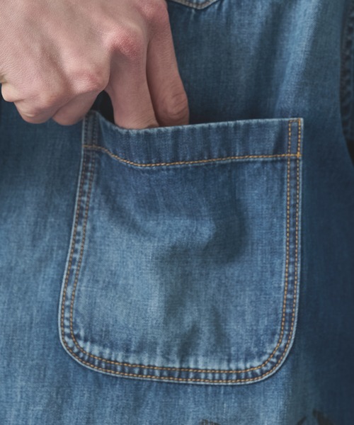 KHOKI（コッキ）の「【KHOKI/コッキ】Hand-Embroidered Denim Shirt（シャツ/ブラウス・メンズ・ブラック/インディゴブルー・2）」の10枚目の写真