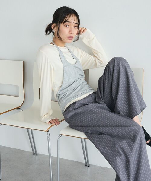 CRAFT STANDARD BOUTIQUE(クラフトスタンダードブティック)の「2点セット/ホルターネック+ロンTee(Tシャツ/カットソー・レディース・ライトピンク/アイボリー・FREE)」の6枚目の写真