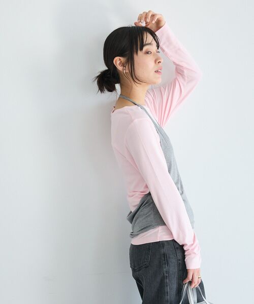 CRAFT STANDARD BOUTIQUE(クラフトスタンダードブティック)の「2点セット/ホルターネック+ロンTee(Tシャツ/カットソー・レディース・ライトピンク/アイボリー・FREE)」の15枚目の写真