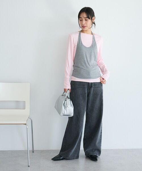 CRAFT STANDARD BOUTIQUE(クラフトスタンダードブティック)の「2点セット/ホルターネック+ロンTee(Tシャツ/カットソー・レディース・ライトピンク/アイボリー・FREE)」の18枚目の写真