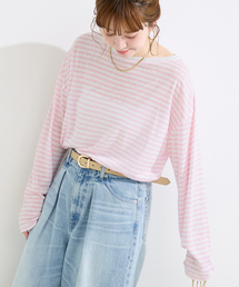 B.C STOCK | ウォッシャブル / シアーボーダーロンTEE(Tシャツ/カットソー)